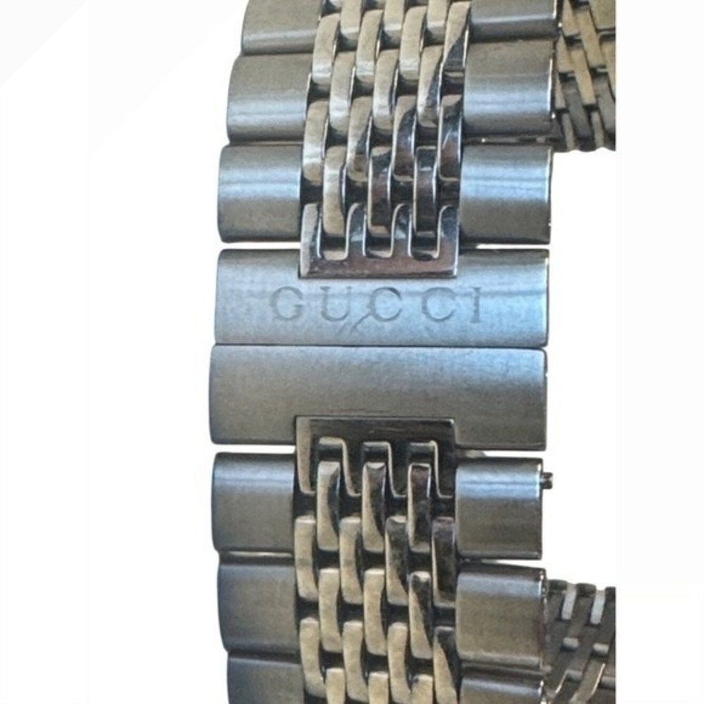 Gucci 111M Rectangular Watch Mens Silver Stainless Steel Swiss Made Date - Picture 2 of 7
